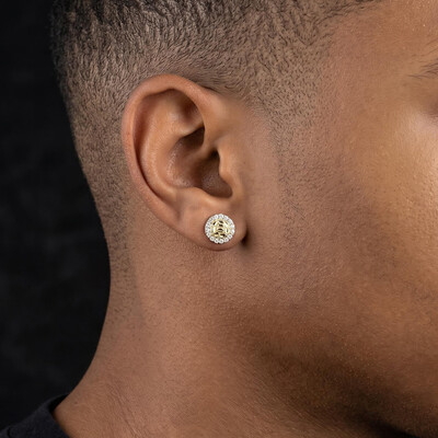 925 Silver & VVS1 Moissanite Nugget Stud Earrings