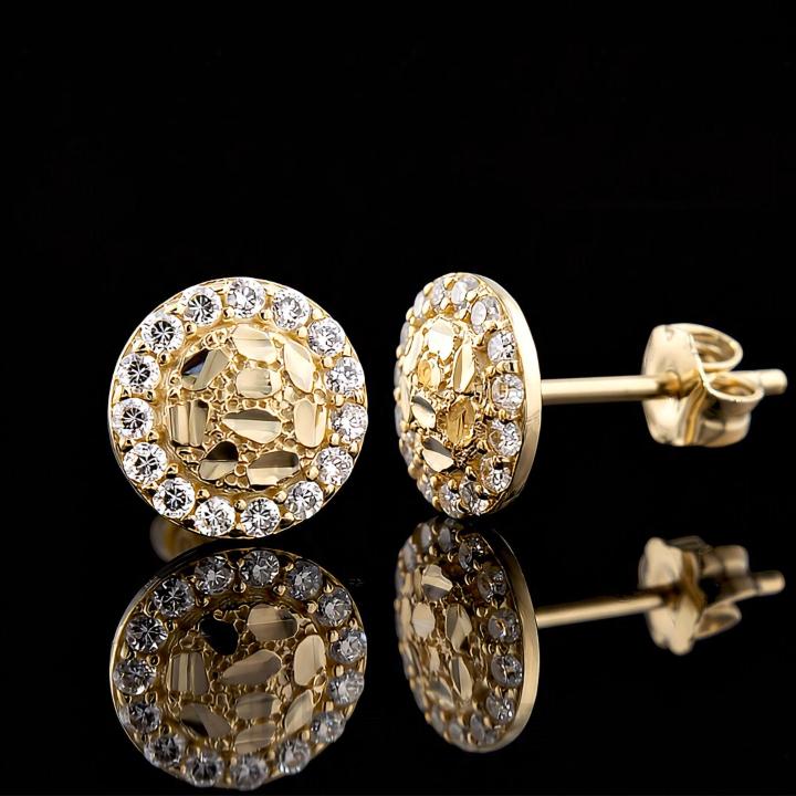 925 Silver & VVS1 Moissanite Nugget Stud Earrings 925 Silver & VVS1 Moissanite Nugget Stud Earrings