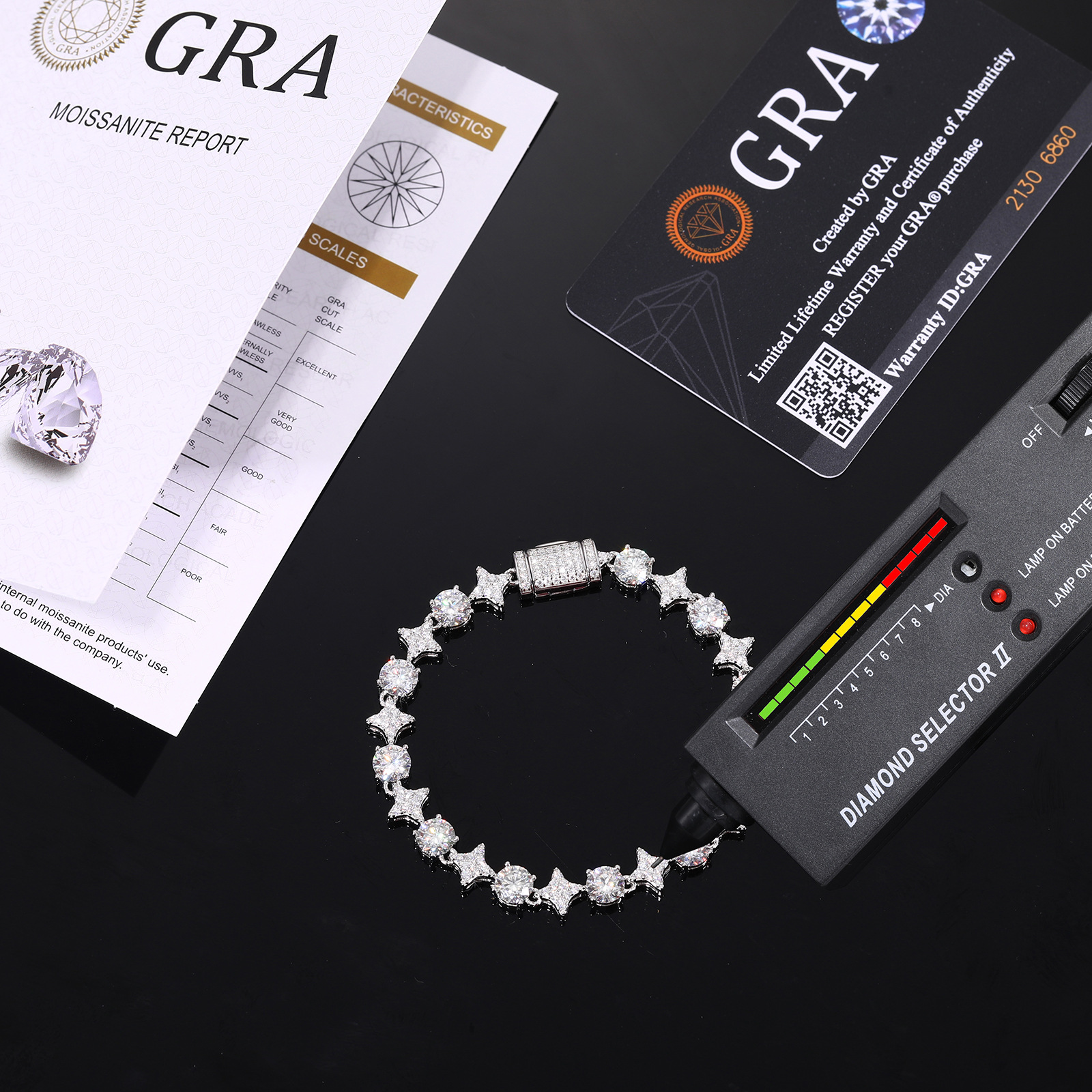 925 Silver & VVS1 Moissanite Star Tennis Bracelet 925 Silver & VVS1 Moissanite Star Tennis Bracelet