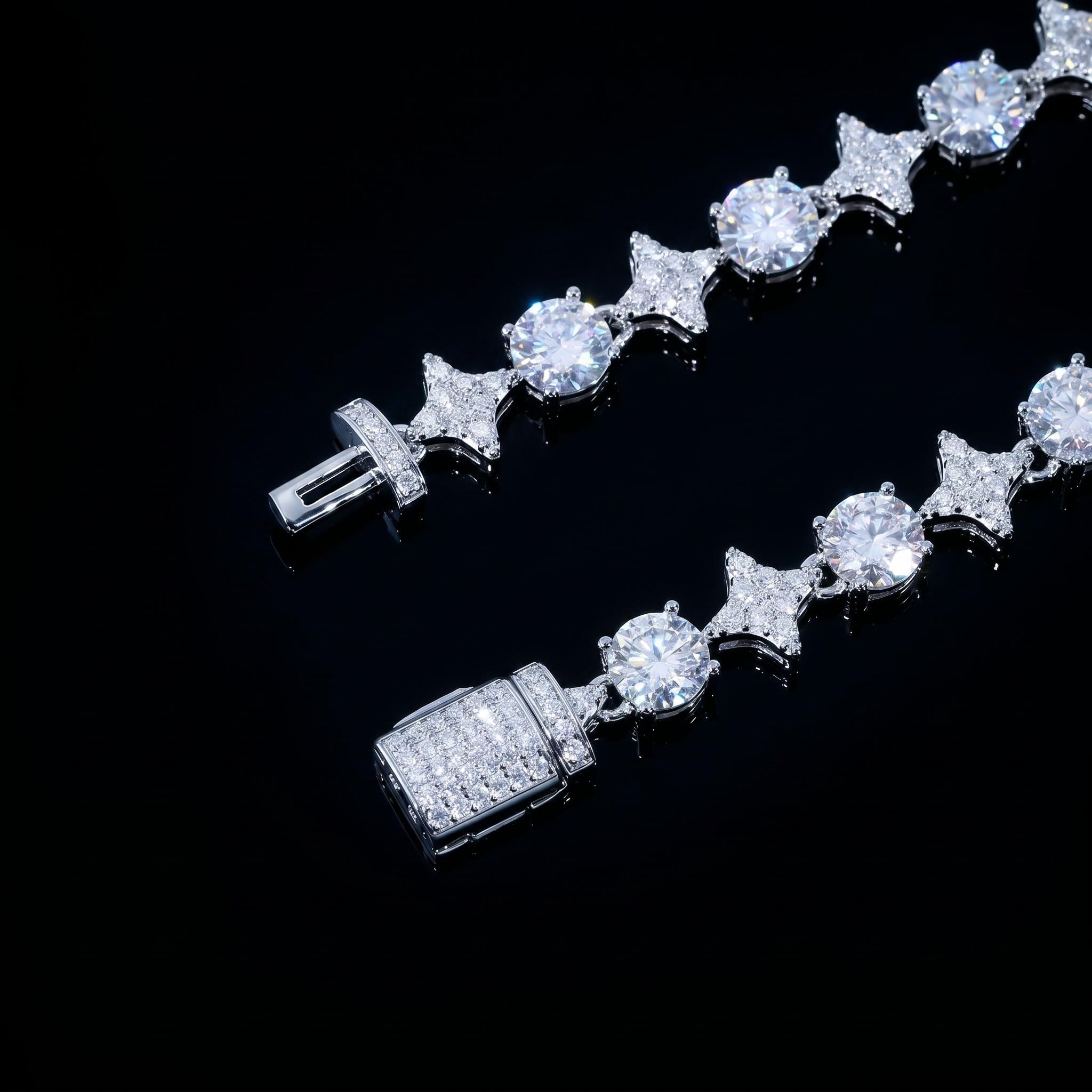 925 Silver & VVS1 Moissanite Star Tennis Bracelet 925 Silver & VVS1 Moissanite Star Tennis Bracelet