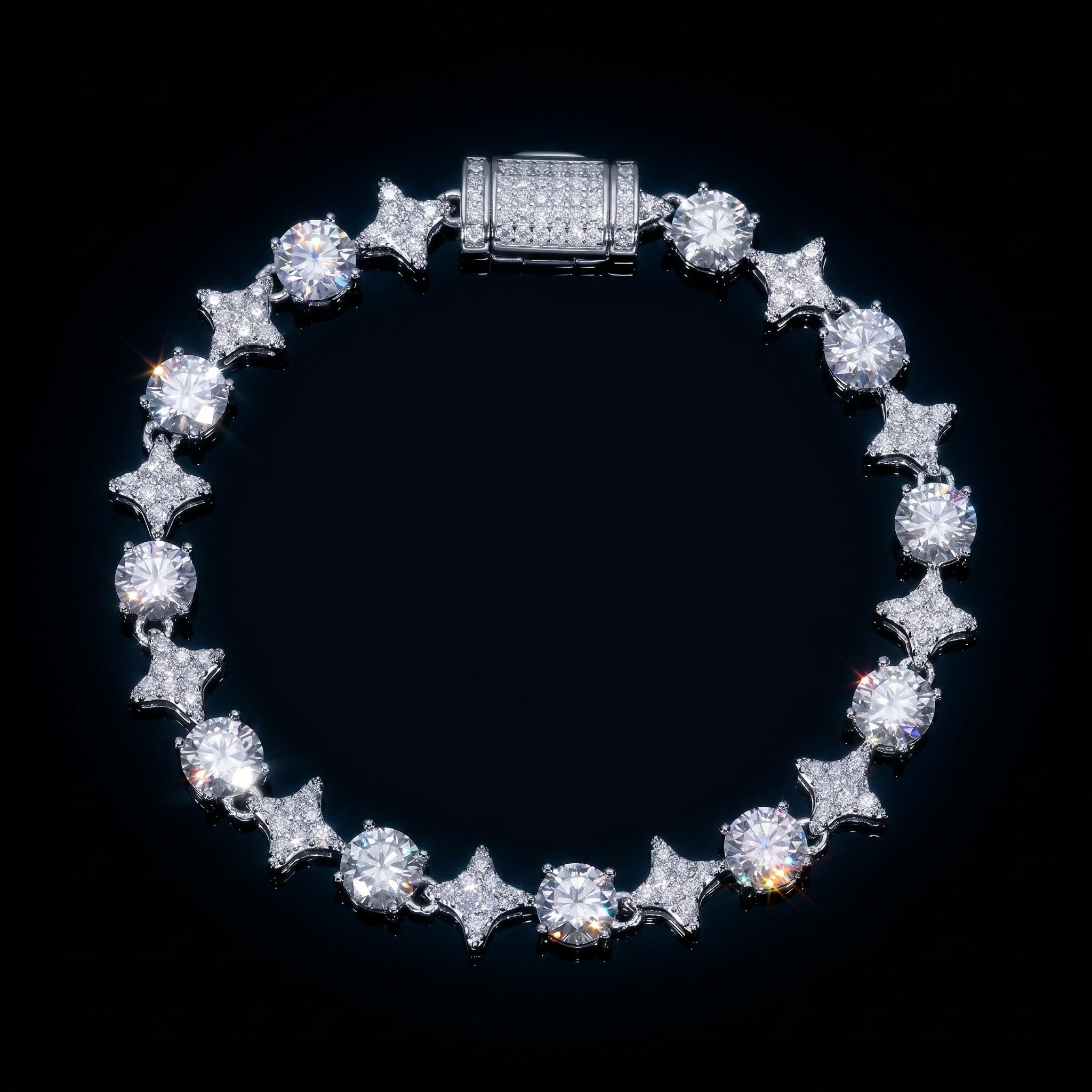 925 Silver & VVS1 Moissanite Star Tennis Bracelet 925 Silver & VVS1 Moissanite Star Tennis Bracelet