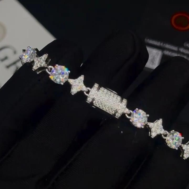 925 Silver & VVS1 Moissanite Star Tennis Bracelet 925 Silver & VVS1 Moissanite Star Tennis Bracelet