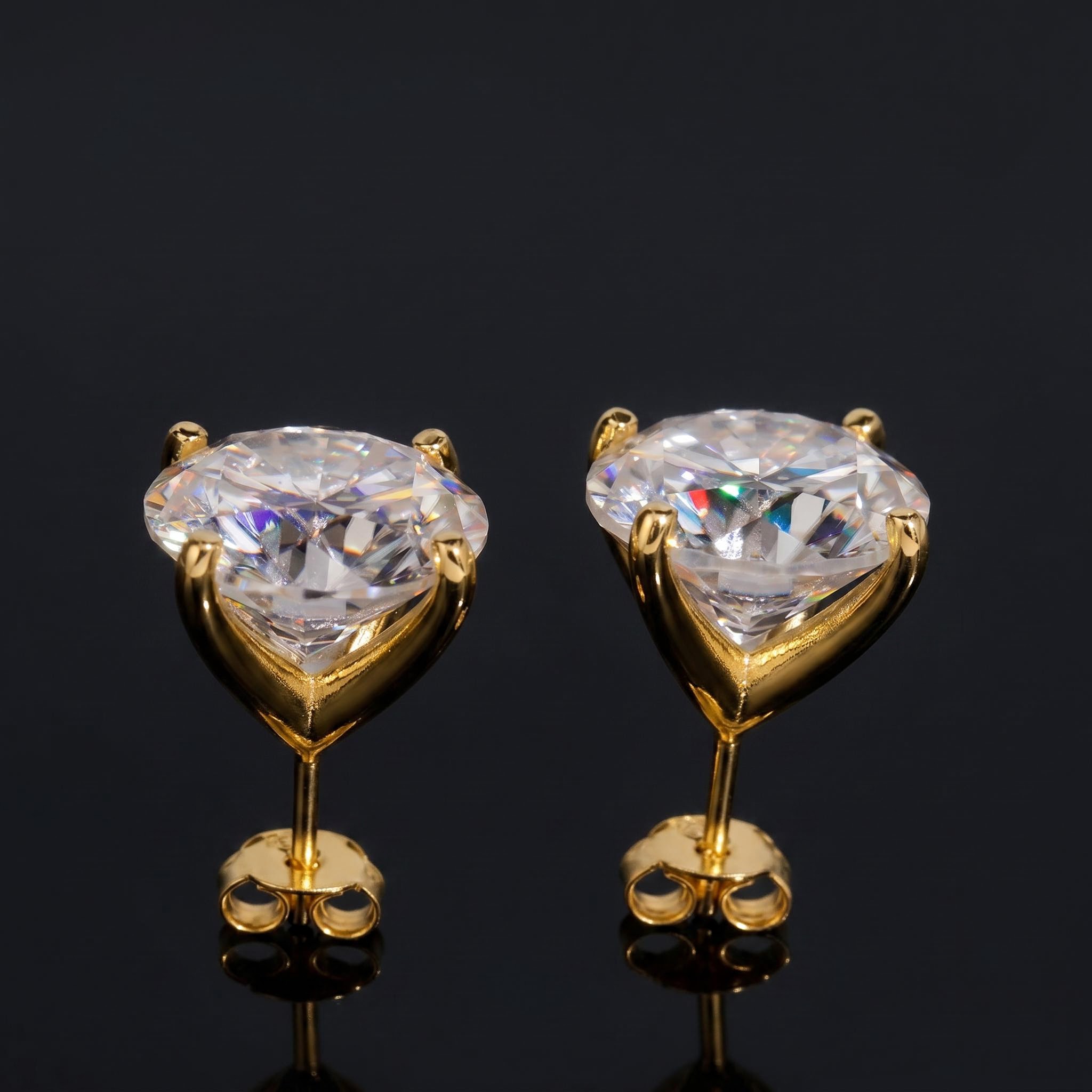 925 Silver & VVS1 Moissanite Setting Round Cut Earrings