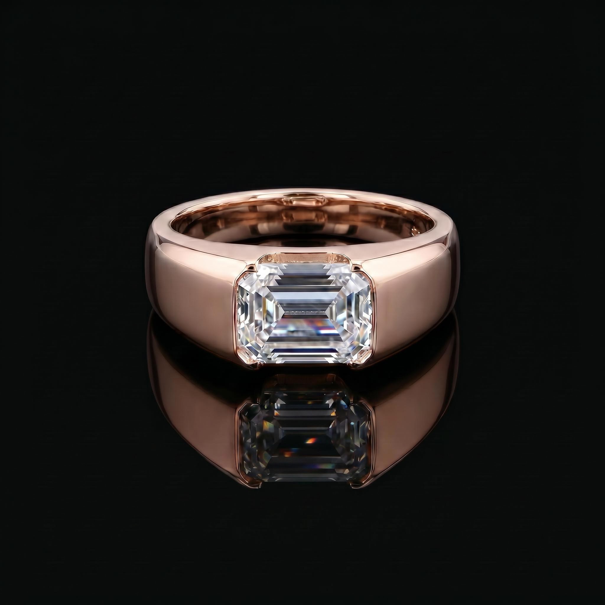 925 Silver & VVS1 Moissanite Emerald-cut Ring 925 Silver & VVS1 Moissanite Emerald-cut Ring