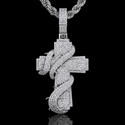 Iced Out Thorned Cross Pendant