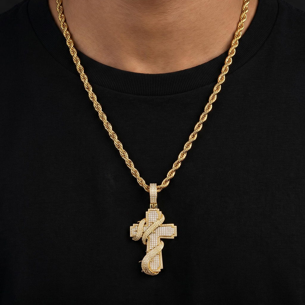 Iced Out Thorned Cross Pendant Iced Out Thorned Cross Pendant