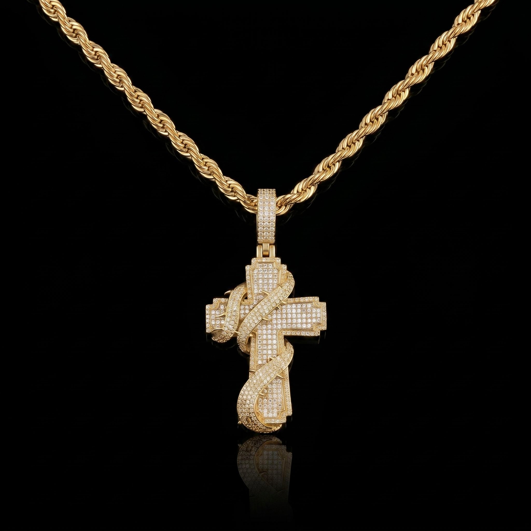 Iced Out Thorned Cross Pendant Iced Out Thorned Cross Pendant