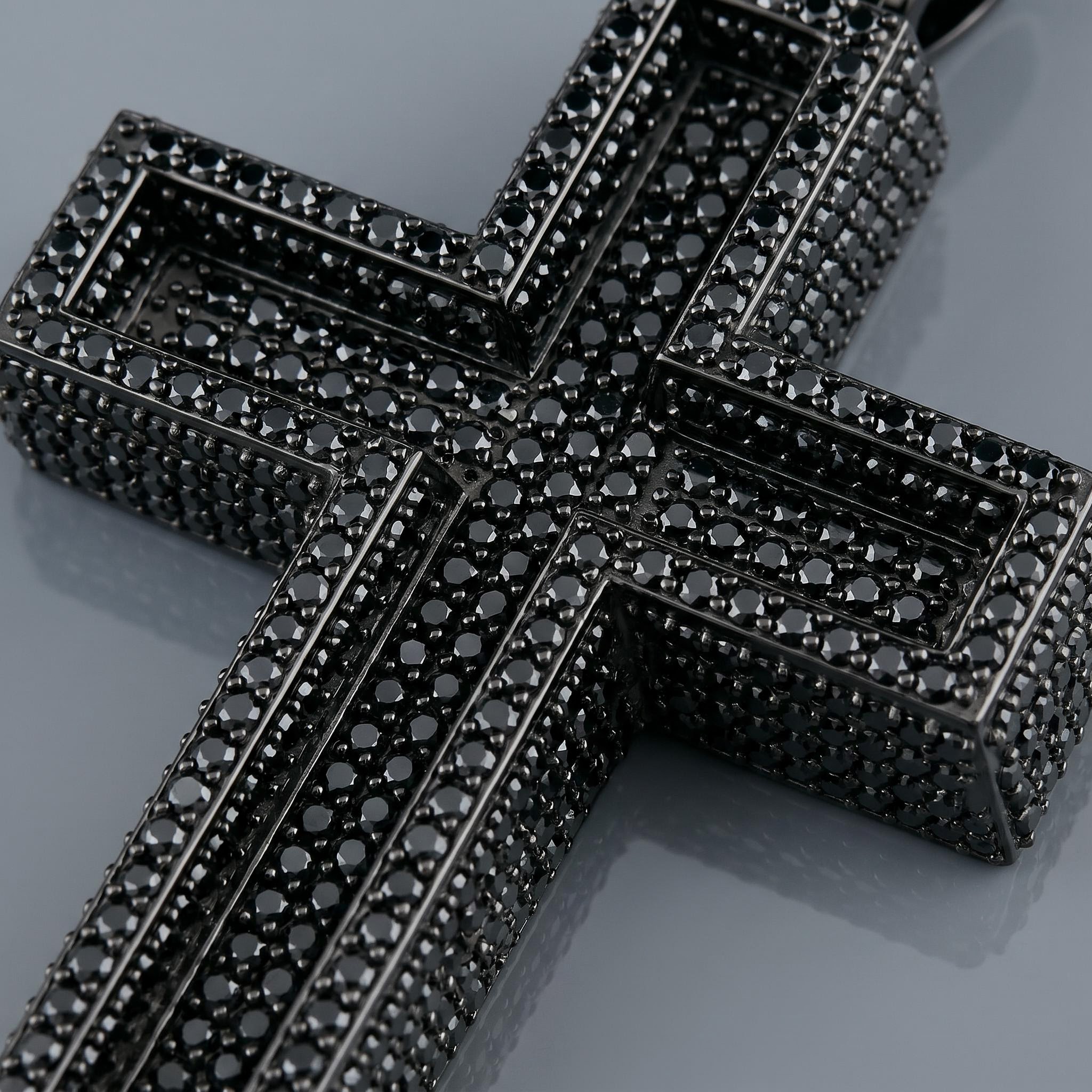 Iced Out Black Mosaic Cross Pendant Iced Out Black Mosaic Cross Pendant