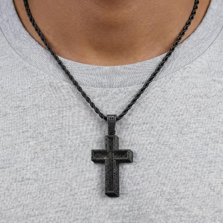Iced Out Black Mosaic Cross Pendant Iced Out Black Mosaic Cross Pendant