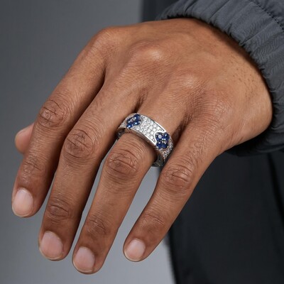 Iced Out Four Leaf Clover Ring-Sapphire/Emerald/Multi-color