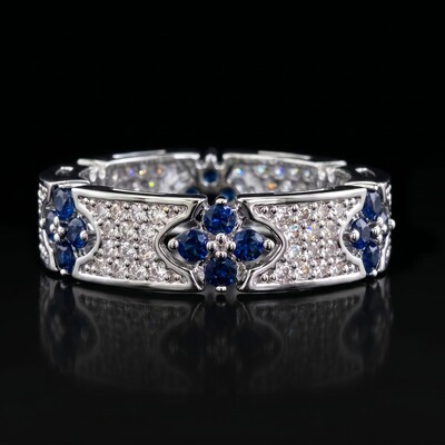 Iced Out Four Leaf Clover Ring-Sapphire/Emerald/Multi-color