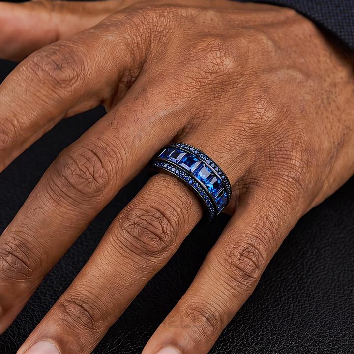 Iced Out Princess Cut Sapphire Eternity Ring Iced Out Princess Cut Sapphire Eternity Ring