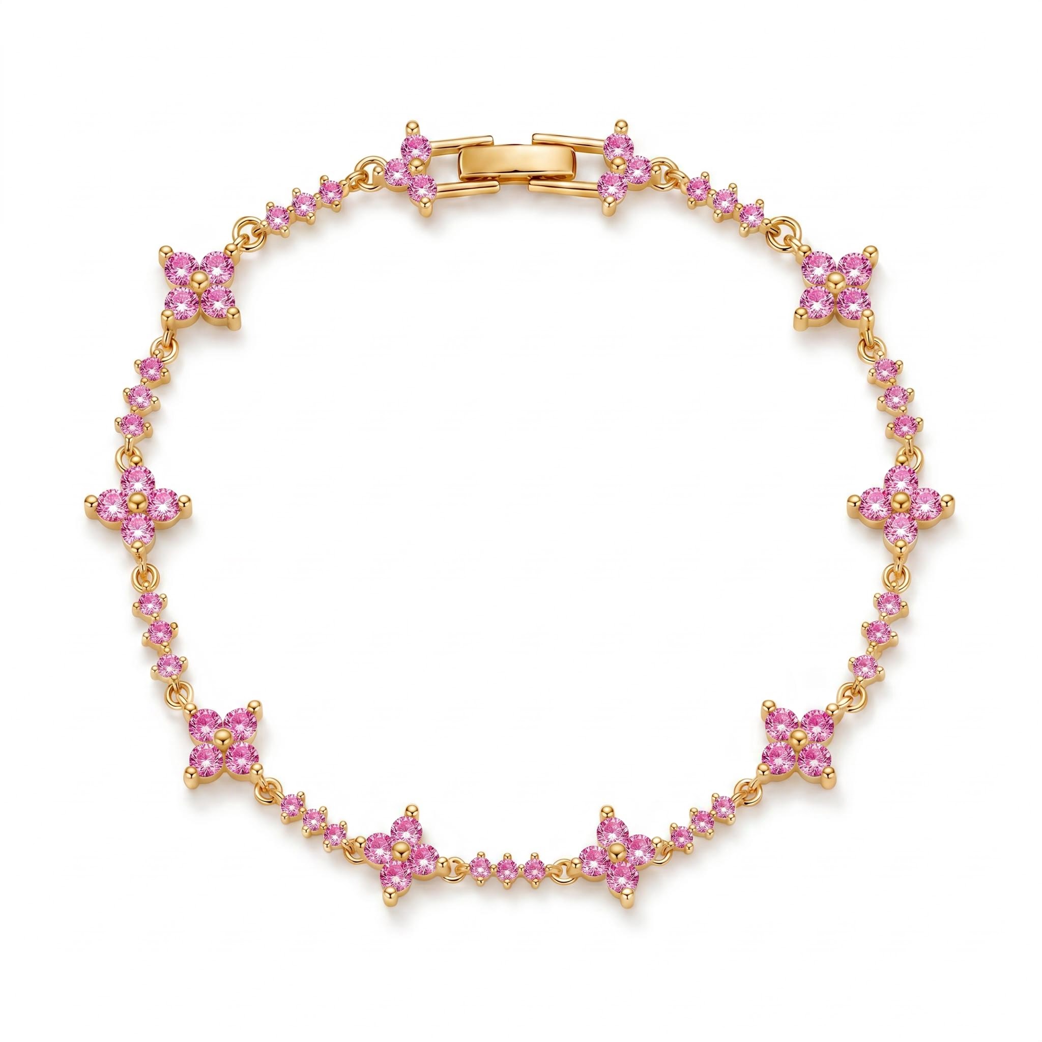 3.12 ct.tw. Four-leaf Clover Round Stone Tennis Bracelet 3.12 ct.tw. Four-leaf Clover Round Stone Tennis Bracelet
