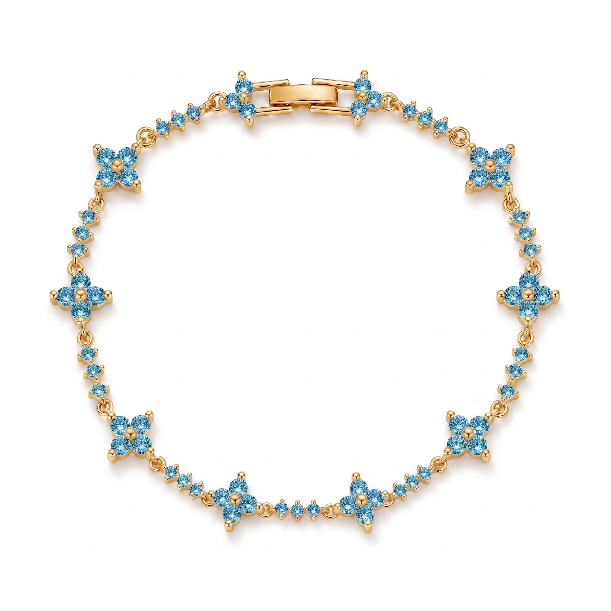 3.12 ct.tw. Four-leaf Clover Round Stone Tennis Bracelet 3.12 ct.tw. Four-leaf Clover Round Stone Tennis Bracelet