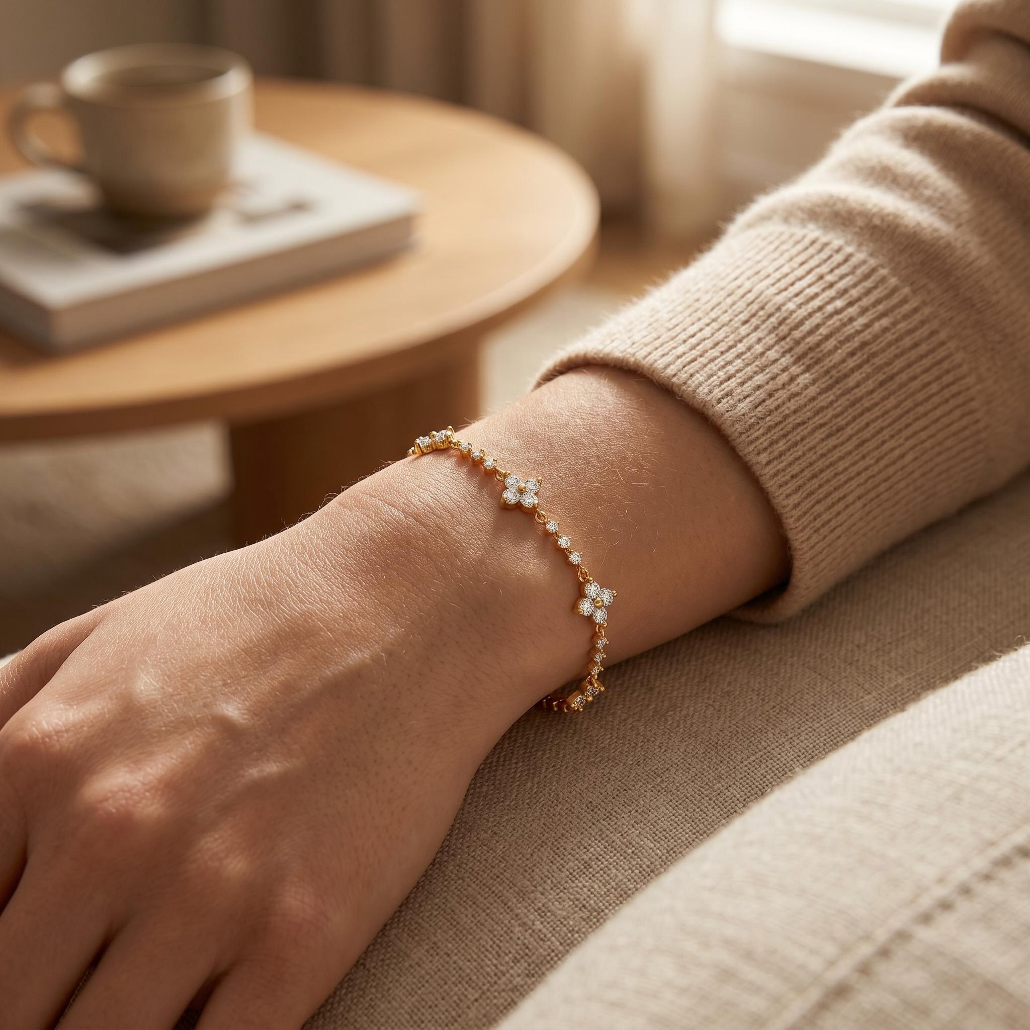 3.12 ct.tw. Four-leaf Clover Round Stone Tennis Bracelet 3.12 ct.tw. Four-leaf Clover Round Stone Tennis Bracelet