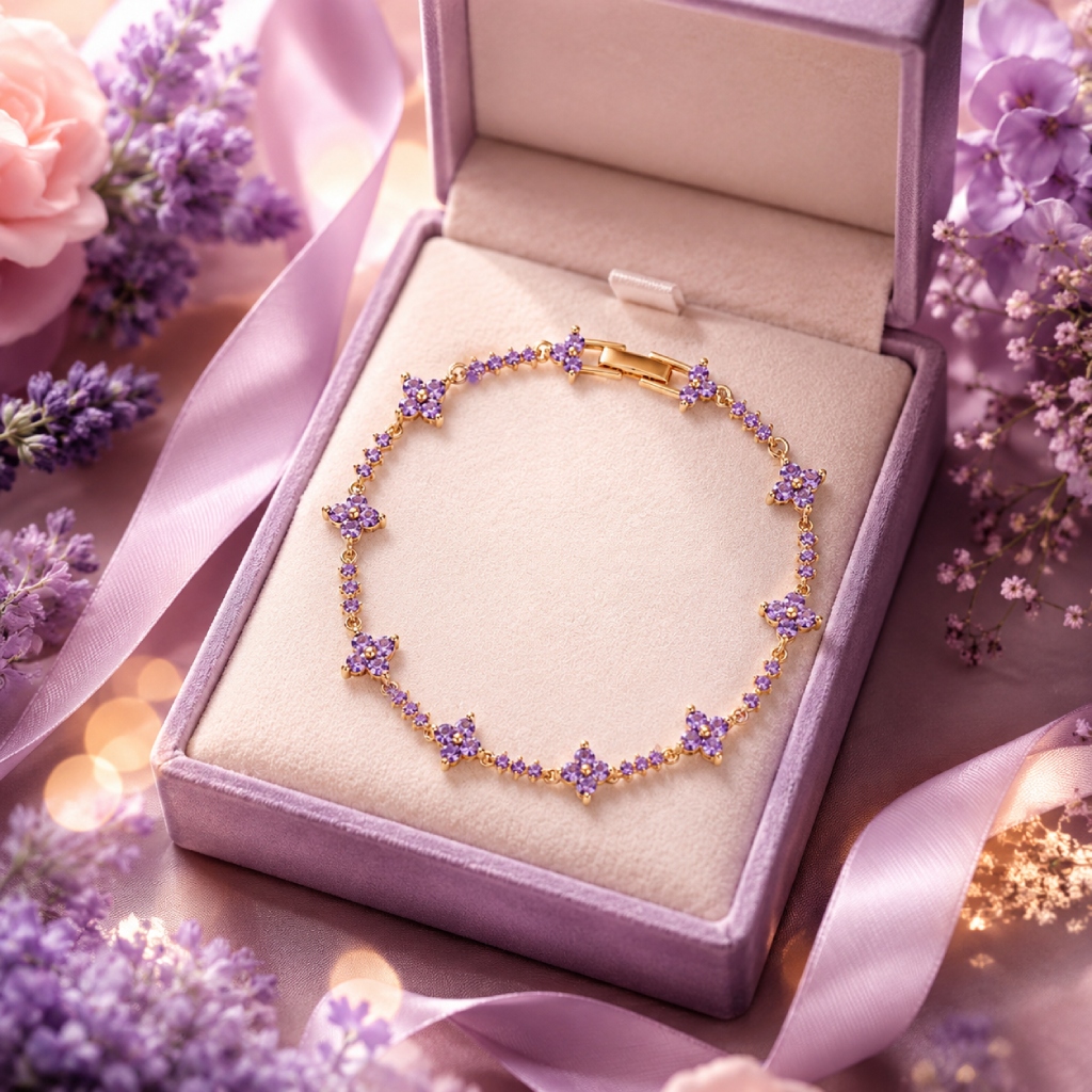 3.12 ct.tw. Four-leaf Clover Round Stone Tennis Bracelet