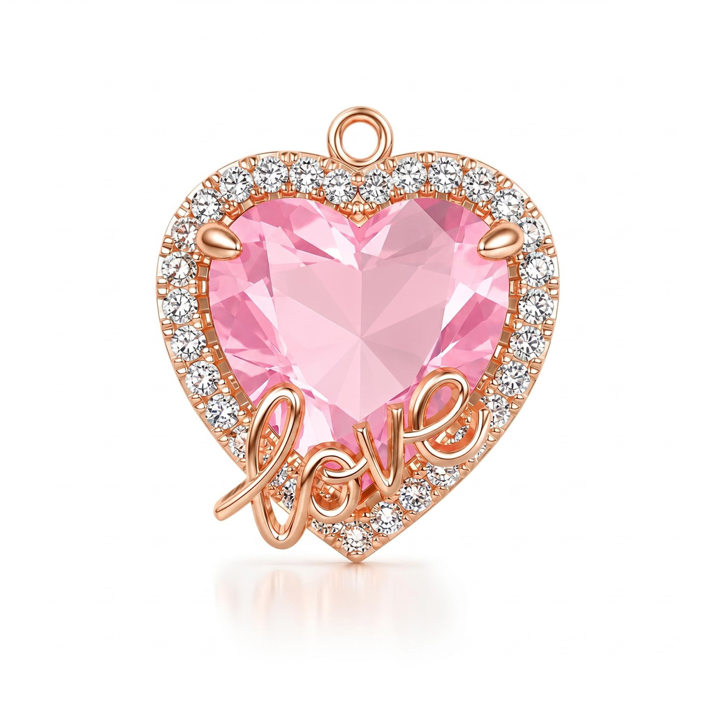 4.55 ct.tw. Pink Heart Star with Beads Charm Bracelet