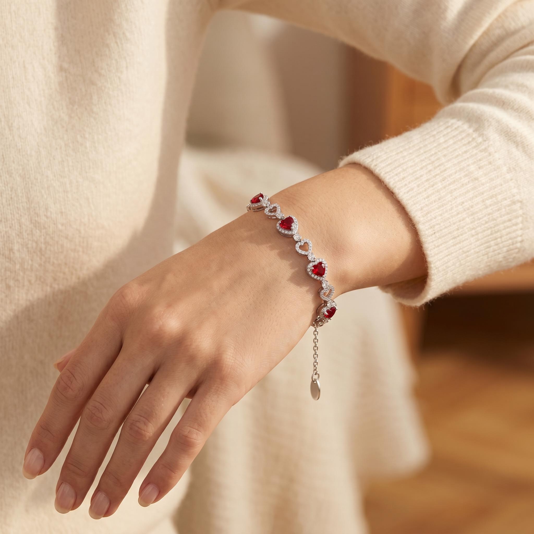 5.98 ct.tw. Heart Linked Bracelet