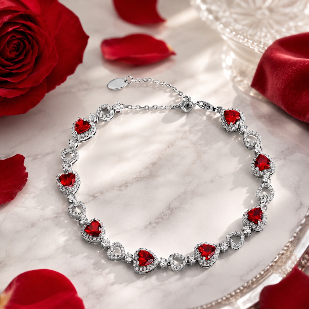 5.98 ct.tw. Heart Linked Bracelet