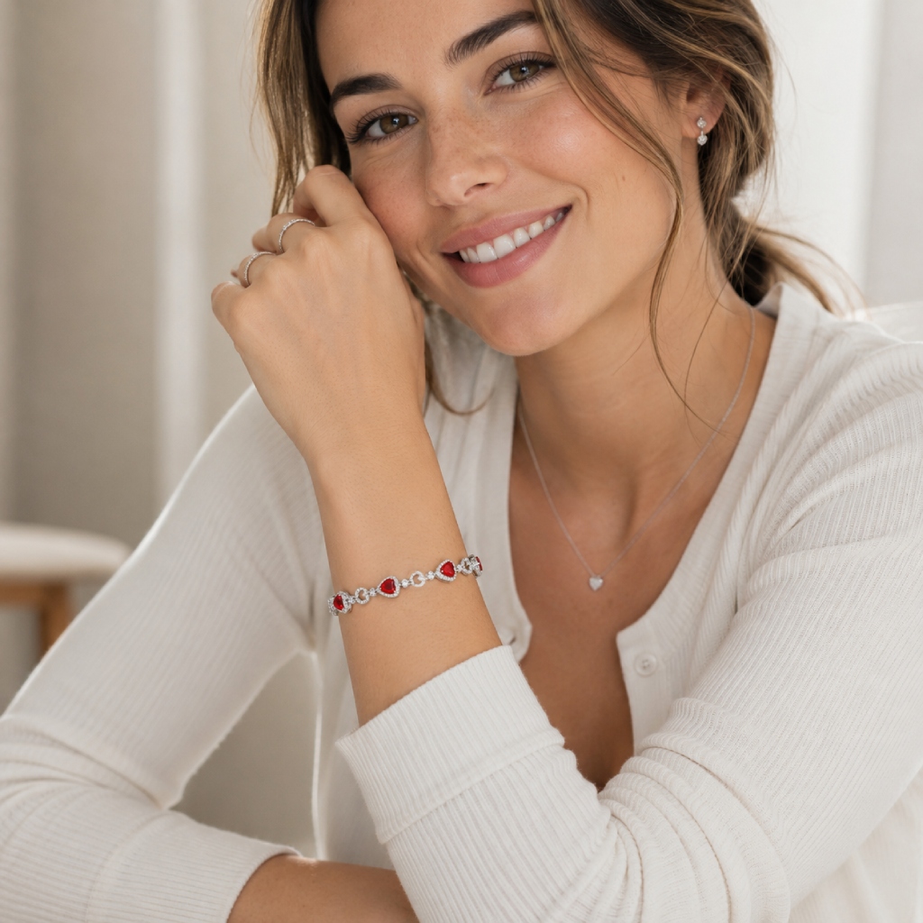 5.98 ct.tw. Heart Linked Bracelet
