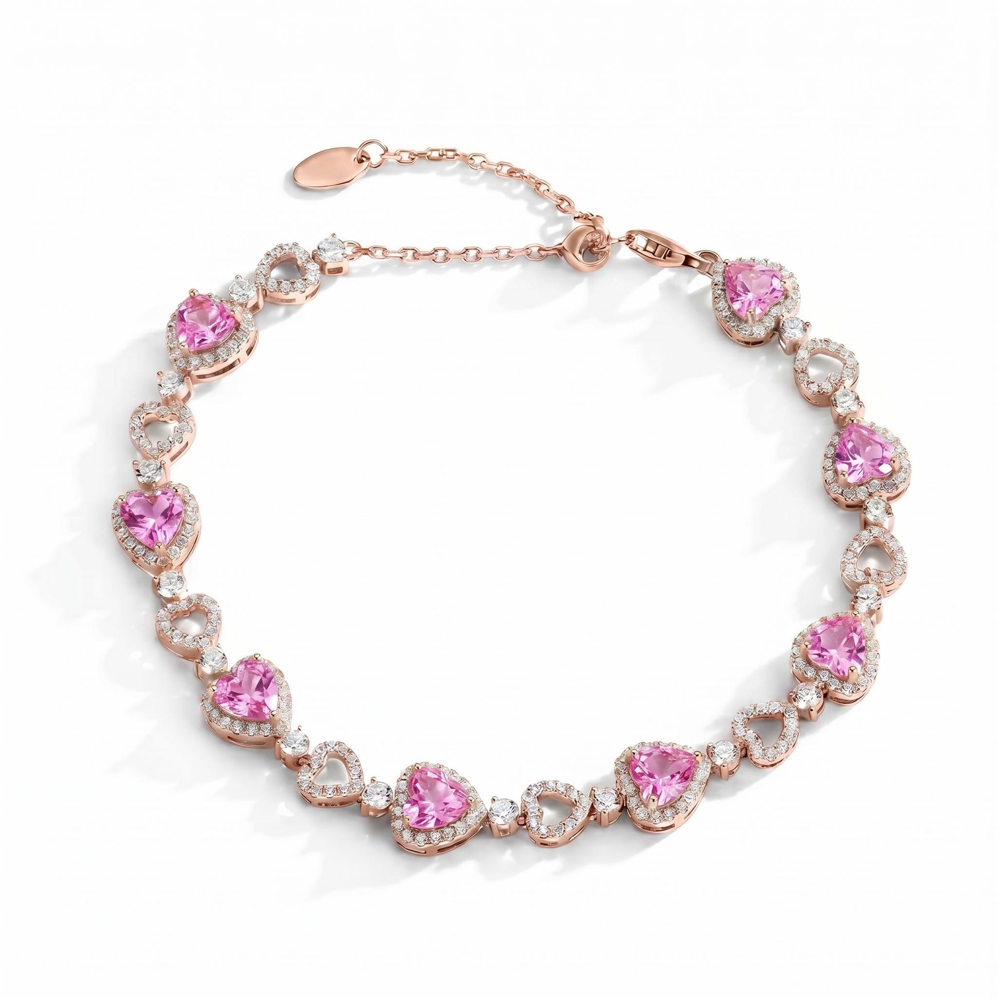 5.98 ct.tw. Heart Linked Bracelet