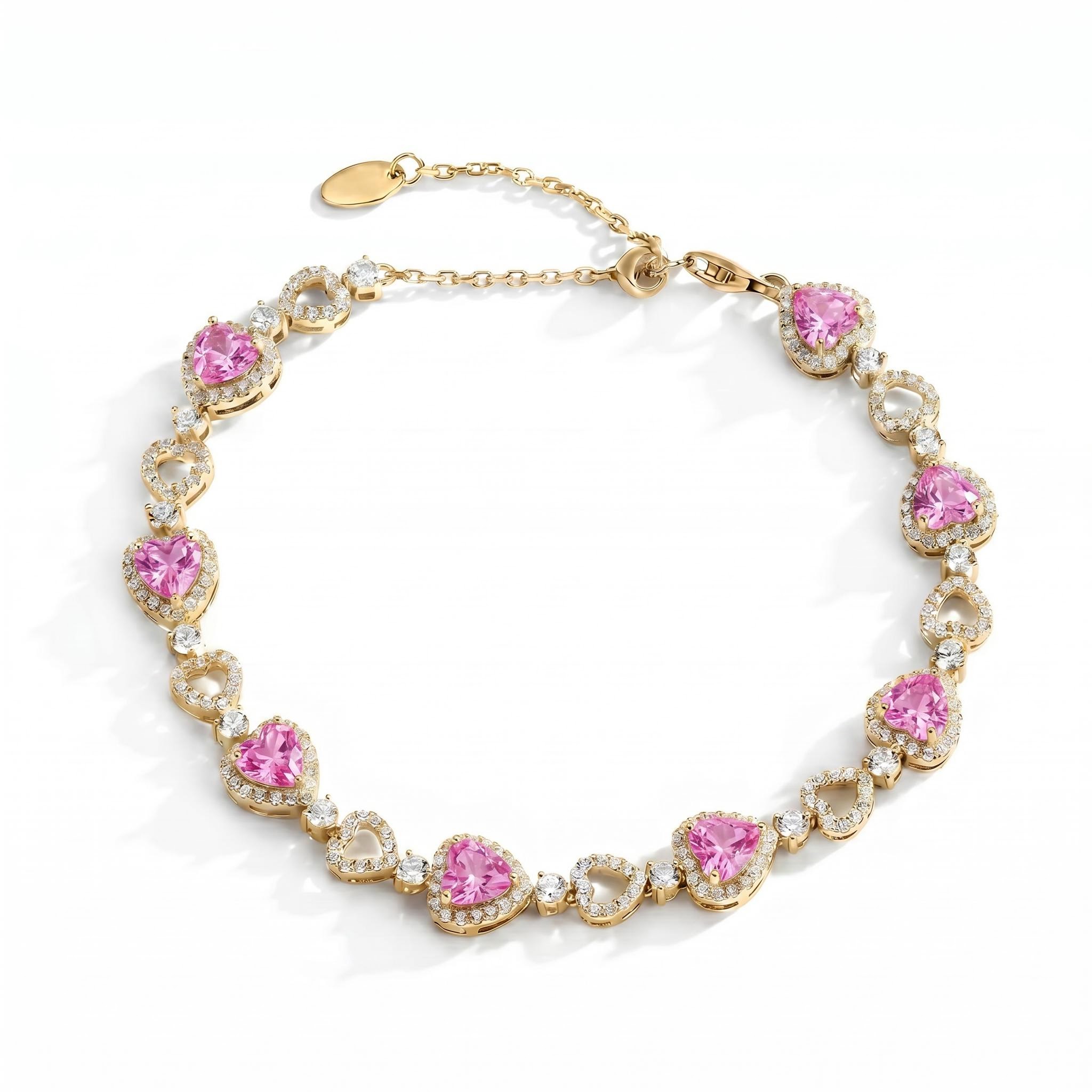 5.98 ct.tw. Heart Linked Bracelet