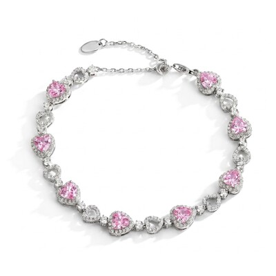 5.98 ct.tw. Heart Linked Bracelet