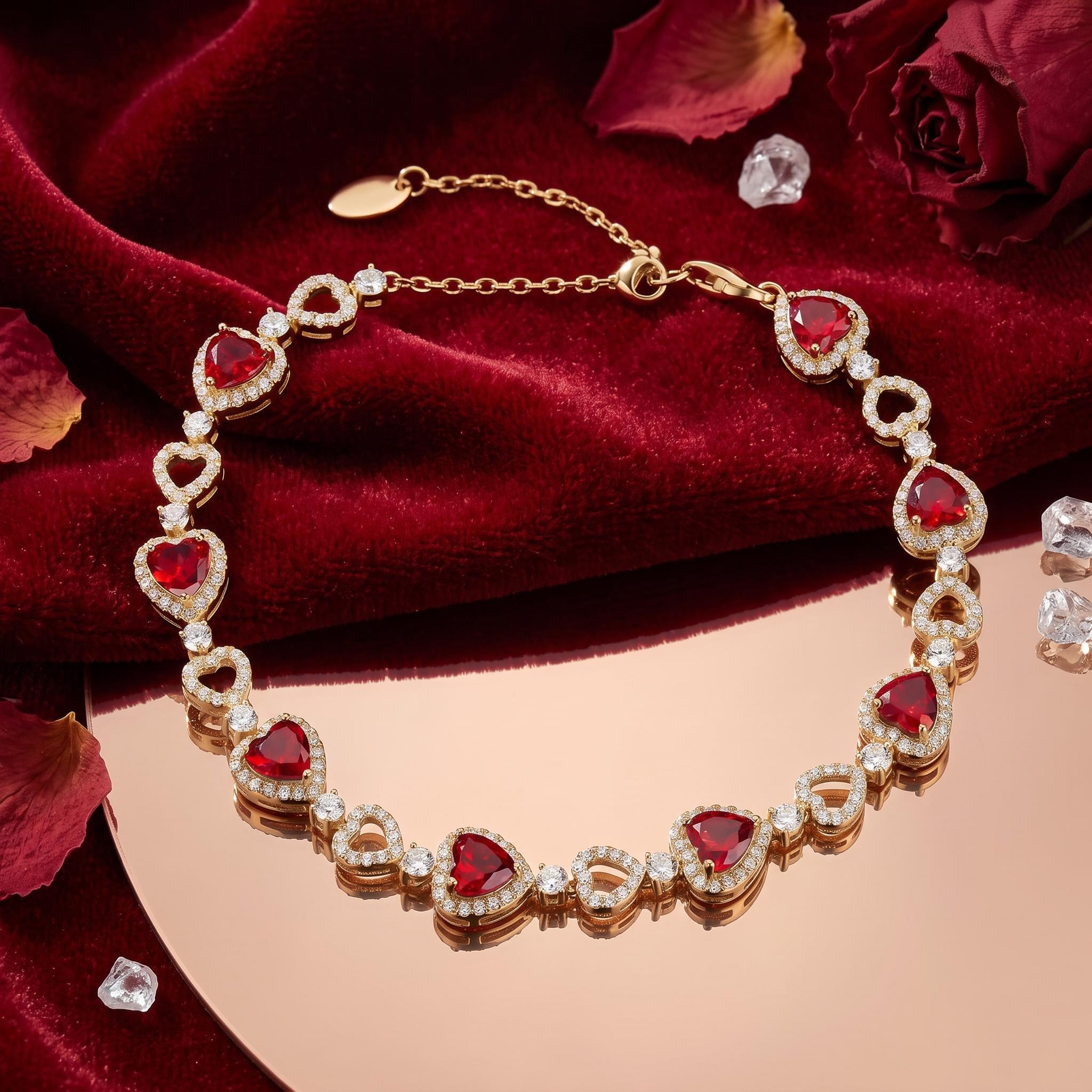 5.98 ct.tw. Heart Linked Bracelet