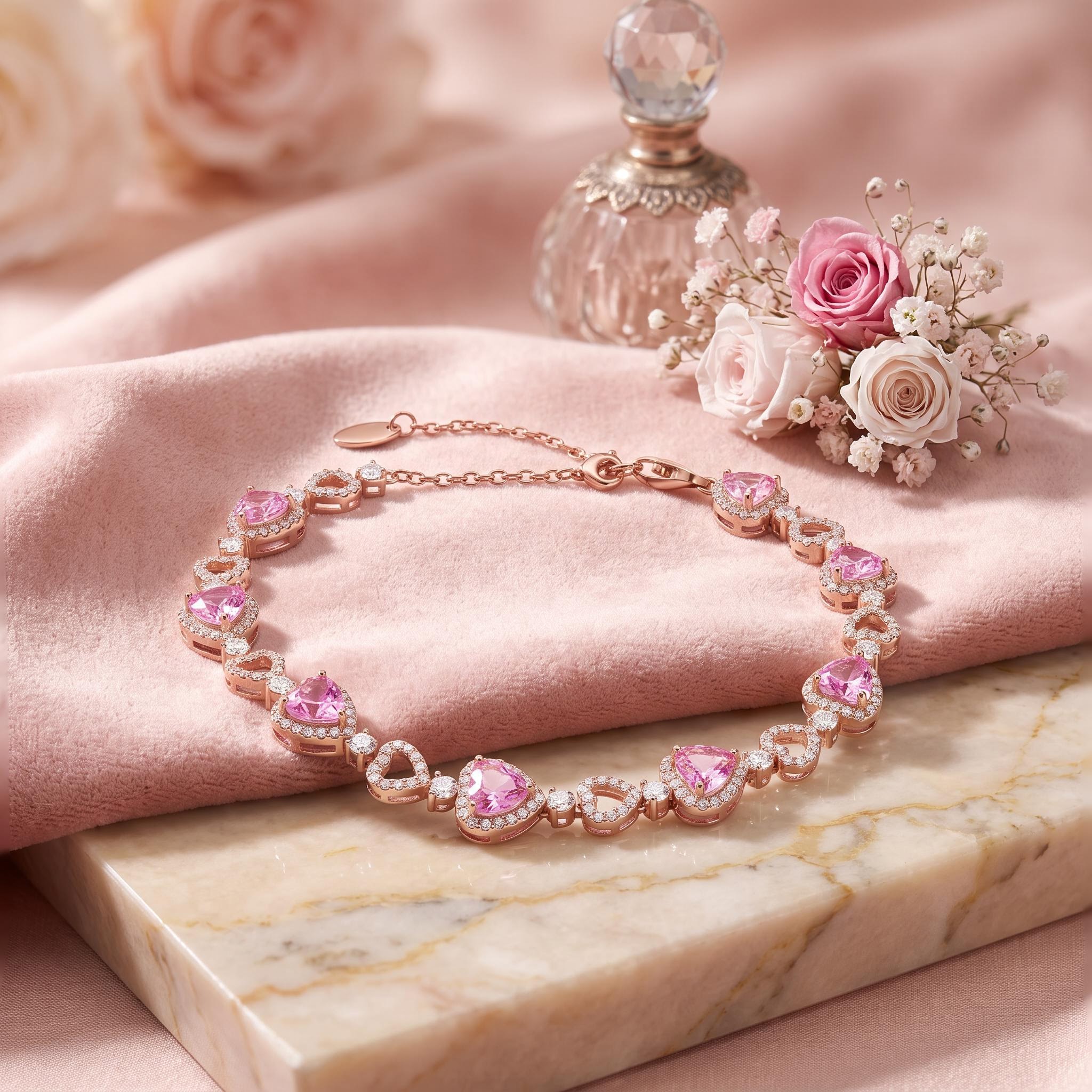 5.98 ct.tw. Heart Linked Bracelet