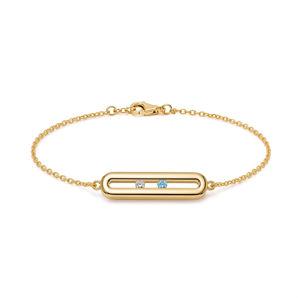 Personalized Sliding Bar Movable Birthstone Bracelet