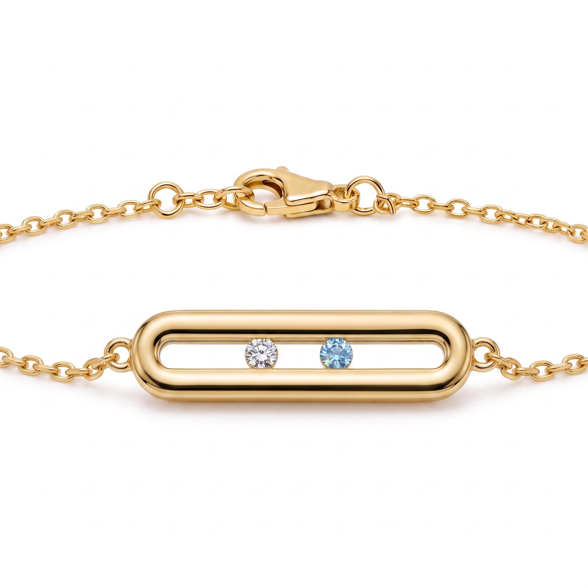 Personalized Sliding Bar Movable Birthstone Bracelet