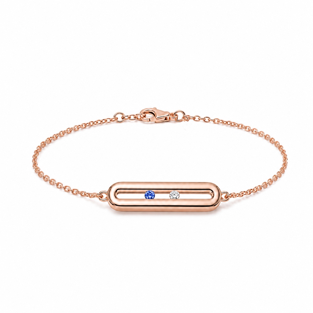 Personalized Sliding Bar Movable Birthstone Bracelet
