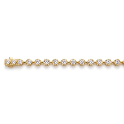 Bezel Set Round Cut Tennis Bracelet