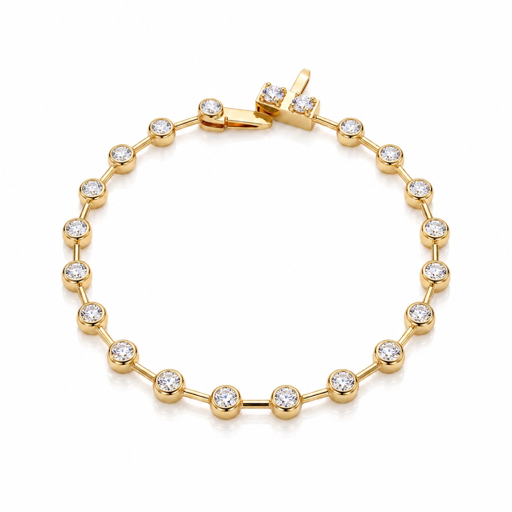 Bezel Set Round Cut Tennis Bracelet Bezel Set Round Cut Tennis Bracelet