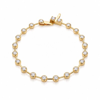 Bezel Set Round Cut Tennis Bracelet