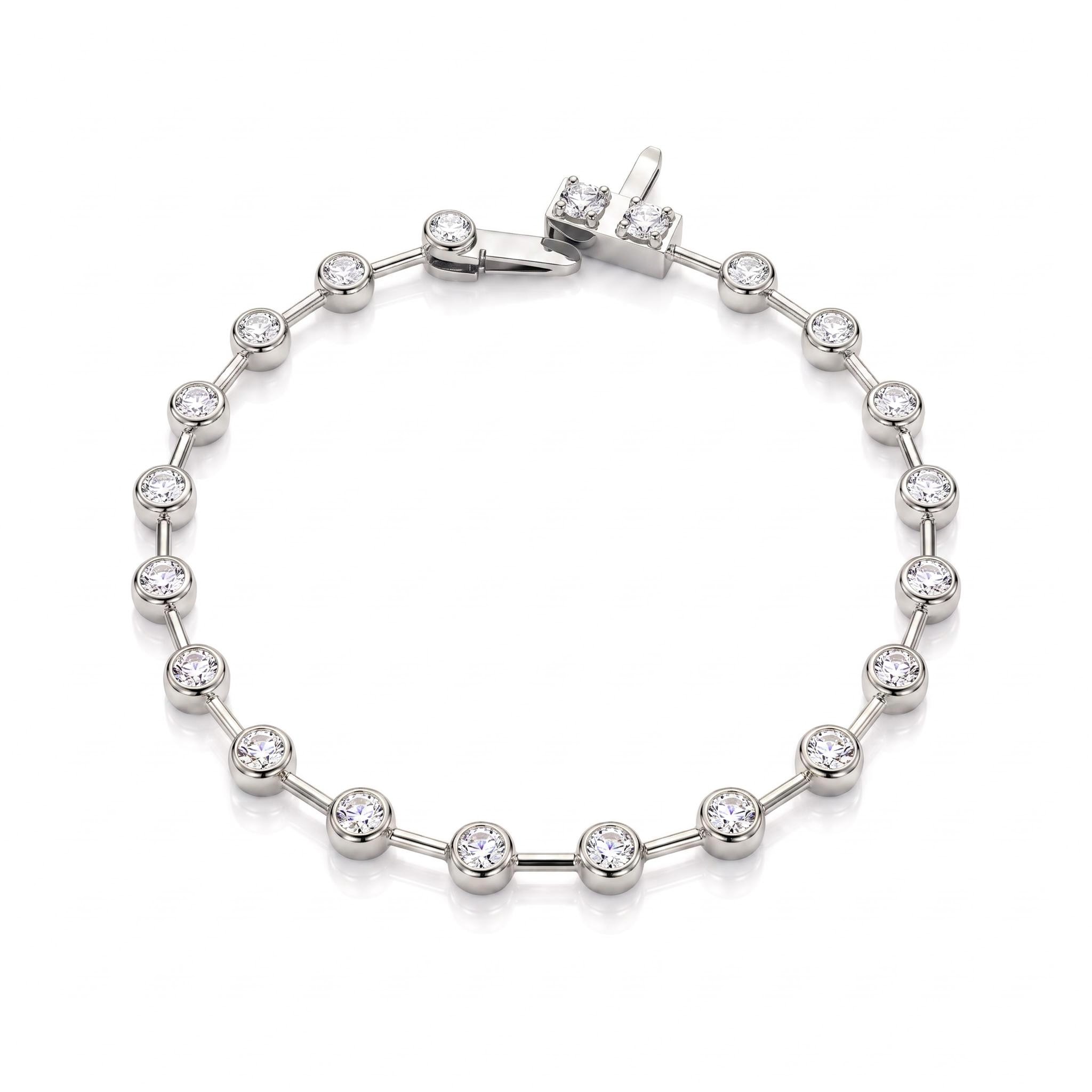 Bezel Set Round Cut Tennis Bracelet Bezel Set Round Cut Tennis Bracelet