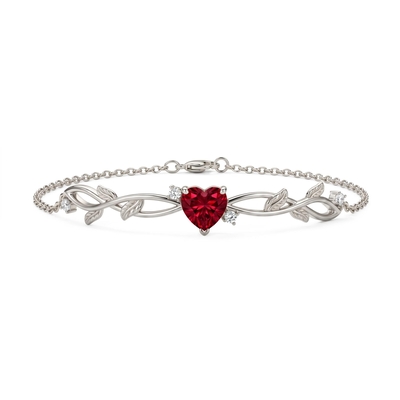 1.35 ct.tw. Vine Inspired Birthstone Heart Stone Bracelet