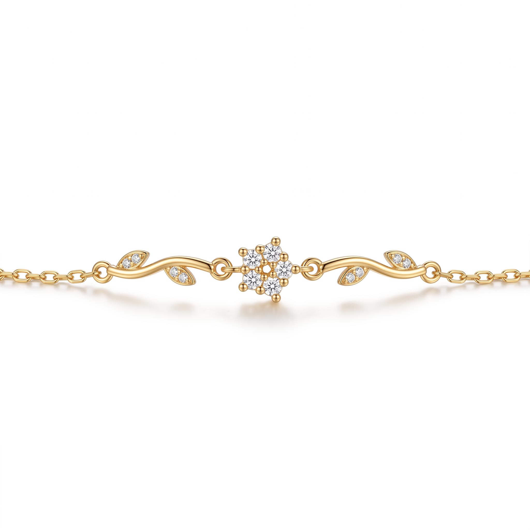 0.17 ct.tw. Dainty Floral Vine Chain Bracelet 0.17 ct.tw. Dainty Floral Vine Chain Bracelet