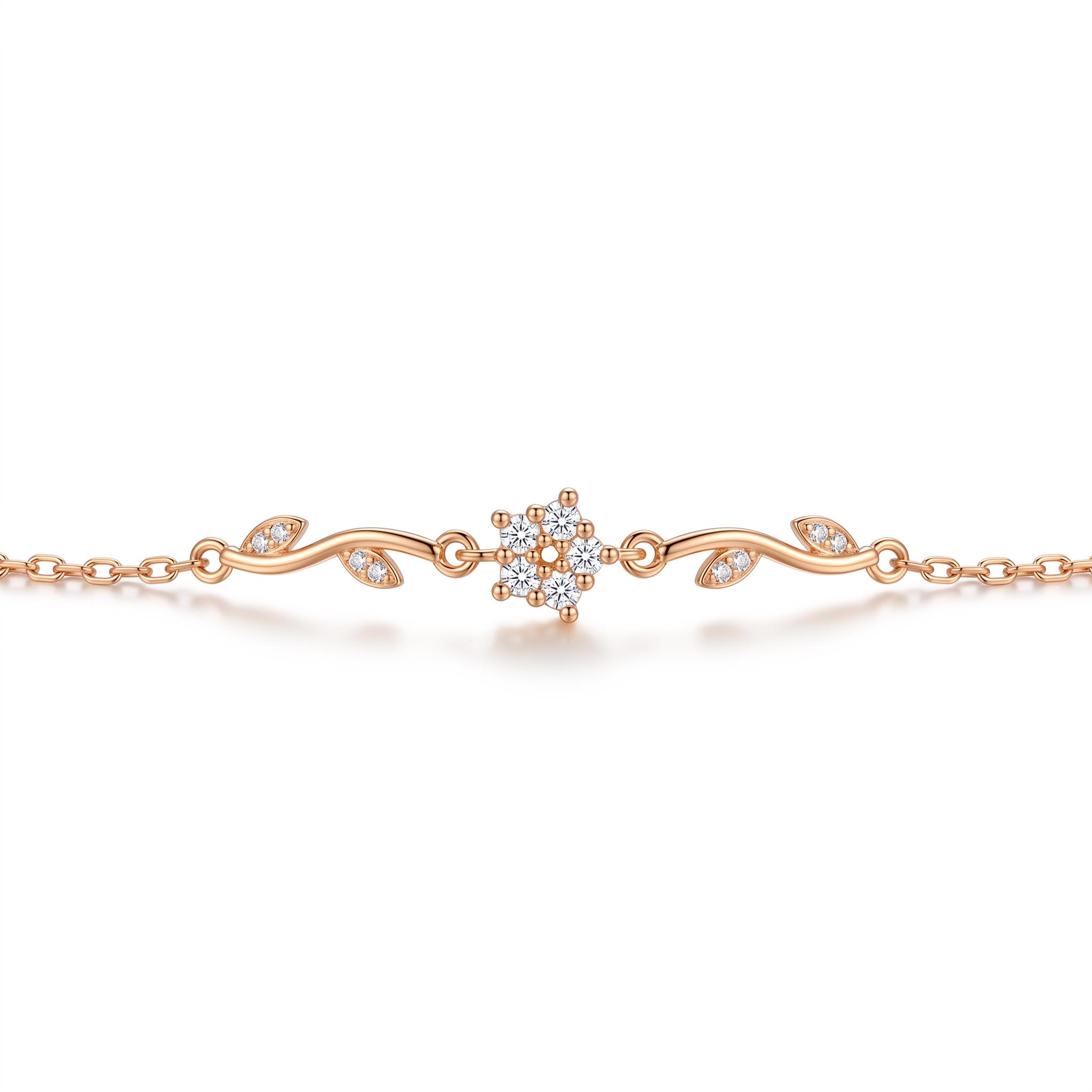 0.17 ct.tw. Dainty Floral Vine Chain Bracelet 0.17 ct.tw. Dainty Floral Vine Chain Bracelet