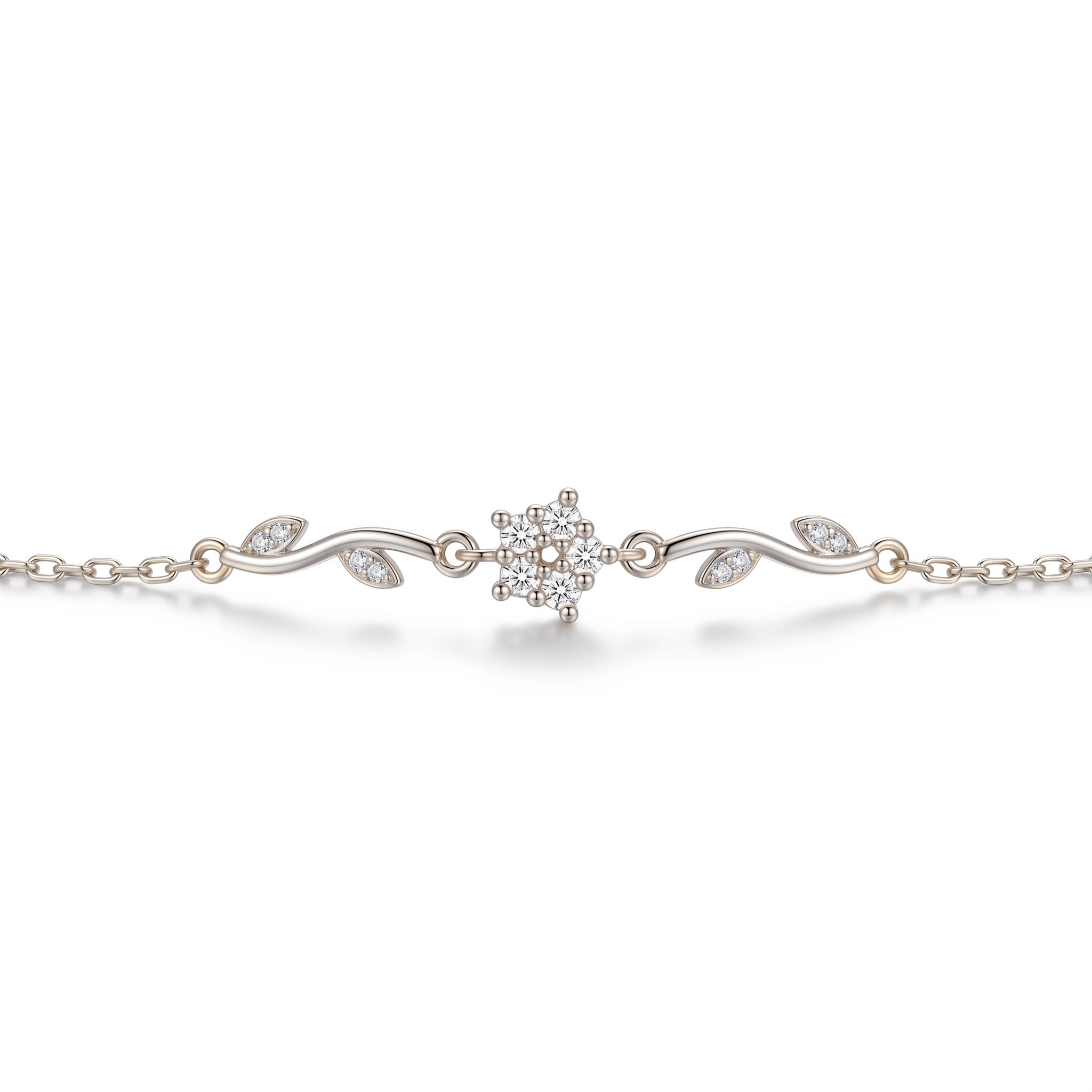 0.17 ct.tw. Dainty Floral Vine Chain Bracelet 0.17 ct.tw. Dainty Floral Vine Chain Bracelet
