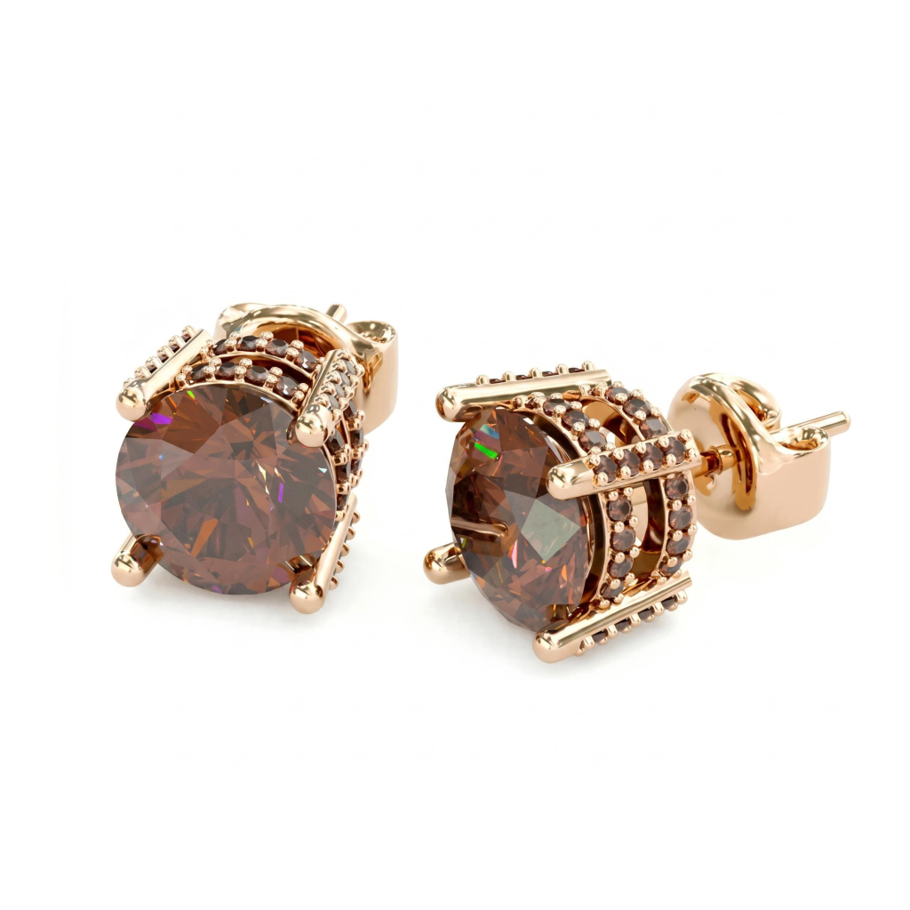 6.5mm Brilliant Round Cut Double Hidden Halo Stud Earrings 6.5mm Brilliant Round Cut Double Hidden Halo Stud Earrings