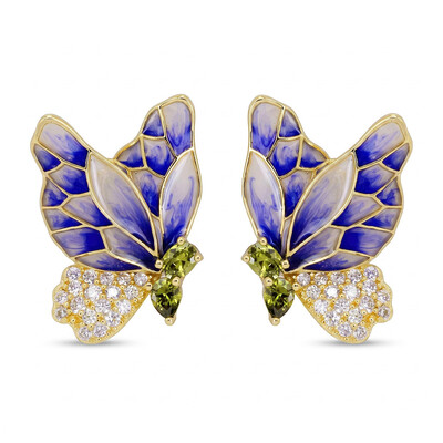 Helloice Enamel Nature Glaze Purple Butterfly Stud Earrings
