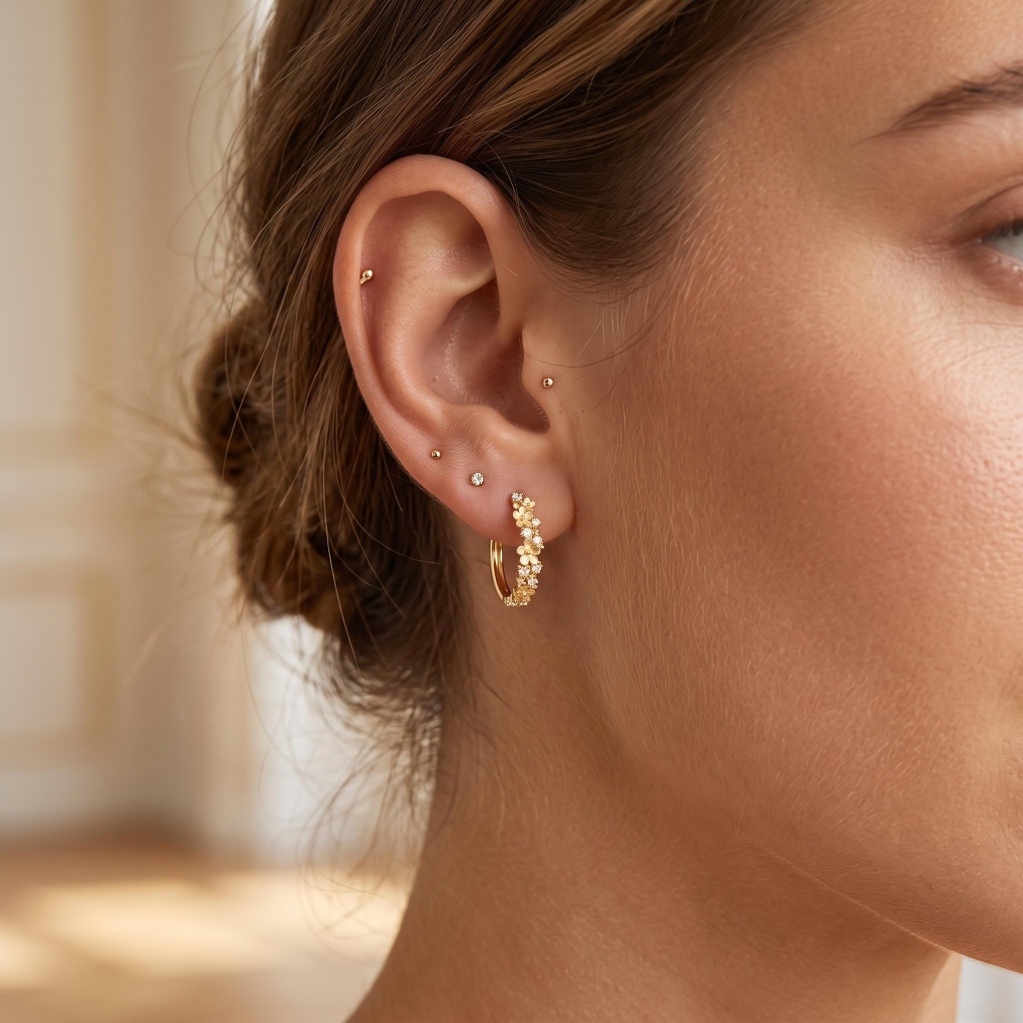 Nature-inspired Flower Cluster Sandblasted Hoop Earrings Nature-inspired Flower Cluster Sandblasted Hoop Earrings