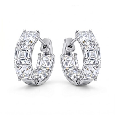 4 ct.tw. Asscher Cut Square Hoop Earrings 4 ct.tw. Asscher Cut Square Hoop Earrings