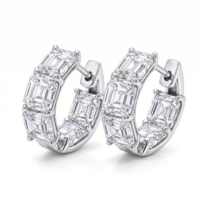 4 ct.tw. Asscher Cut Square Hoop Earrings 4 ct.tw. Asscher Cut Square Hoop Earrings