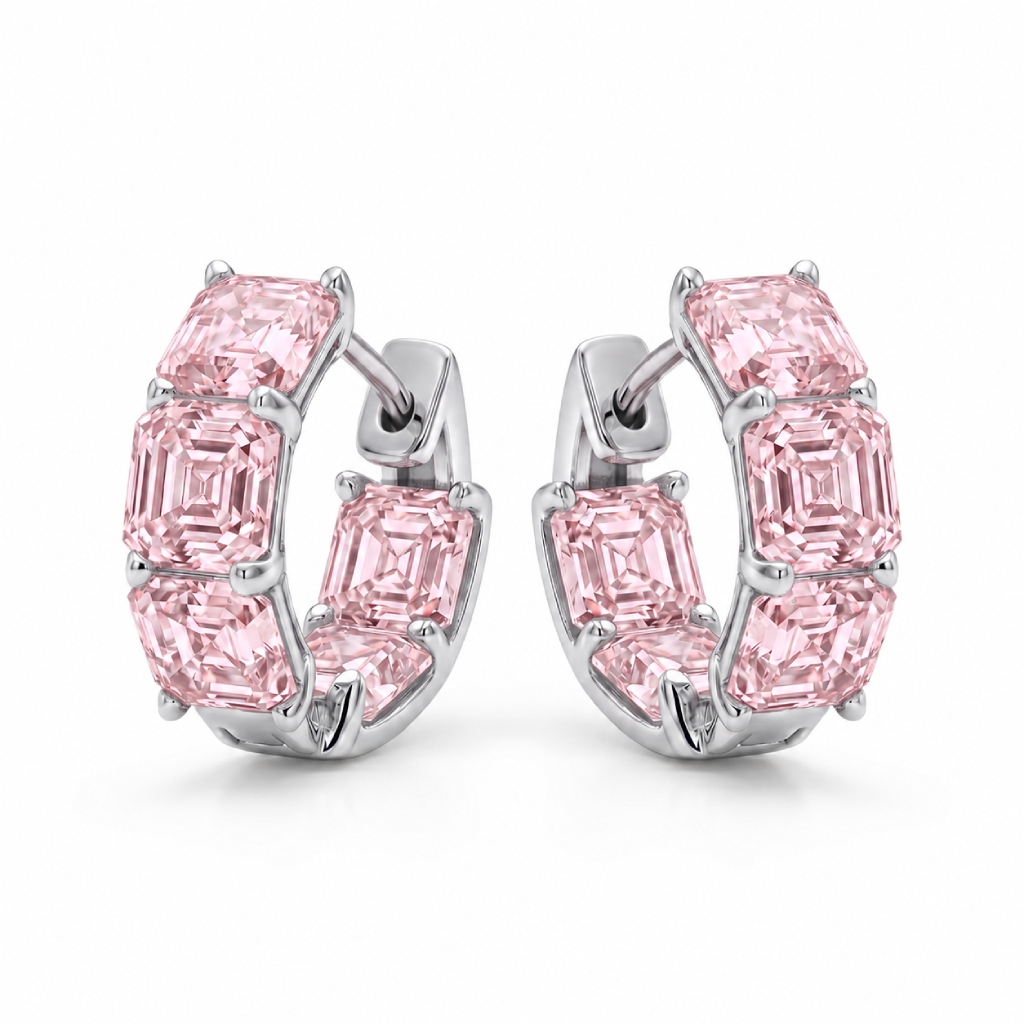 4 ct.tw. Asscher Cut Square Hoop Earrings 4 ct.tw. Asscher Cut Square Hoop Earrings