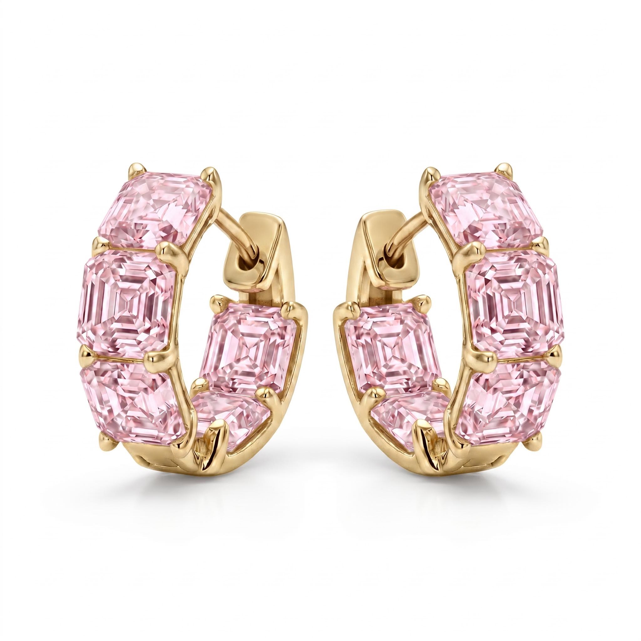4 ct.tw. Asscher Cut Square Hoop Earrings 4 ct.tw. Asscher Cut Square Hoop Earrings