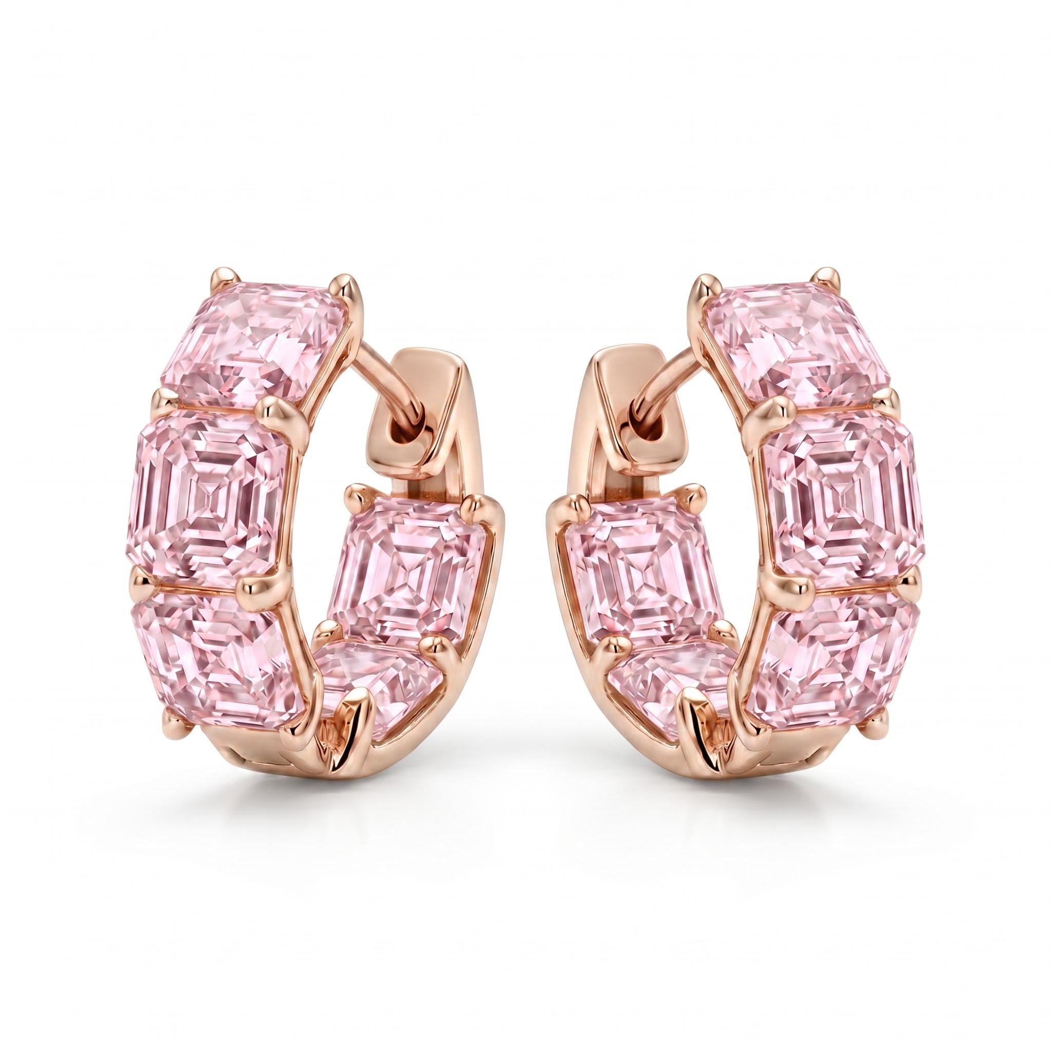 4 ct.tw. Asscher Cut Square Hoop Earrings 4 ct.tw. Asscher Cut Square Hoop Earrings