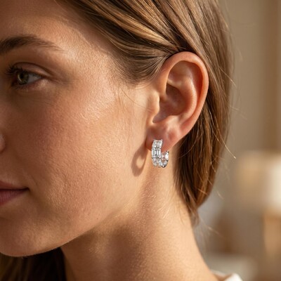4 ct.tw. Asscher Cut Square Hoop Earrings