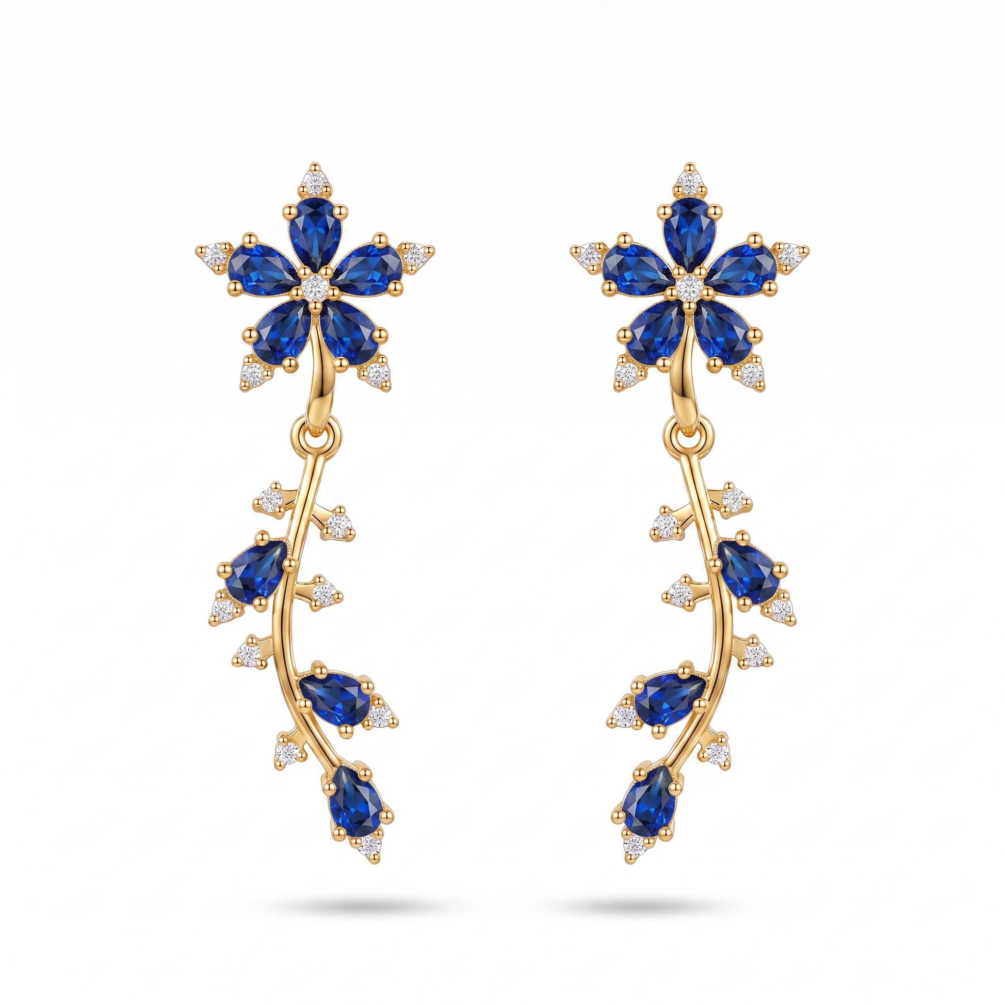 1.84 ct.tw. Floral Vine Detachable Two-Way Wear Drop Earrings 1.84 ct.tw. Floral Vine Detachable Two-Way Wear Drop Earrings